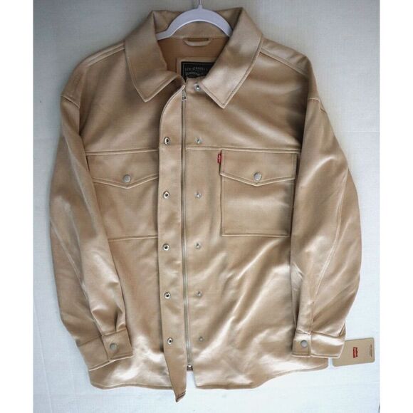 Levi’s LW2WS235 Women’s Plus Sz 3X Sand/Beige Faux Suede Collared Shacket - Picture 12 of 15